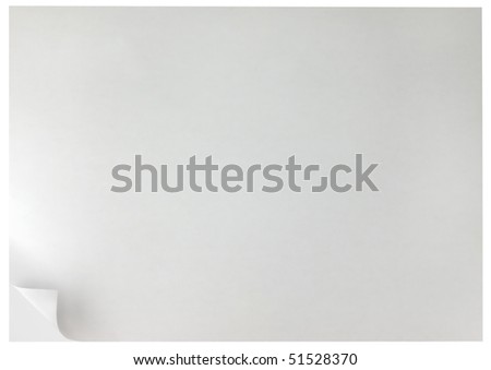 White Curled Edge Page Curl Background, isolated