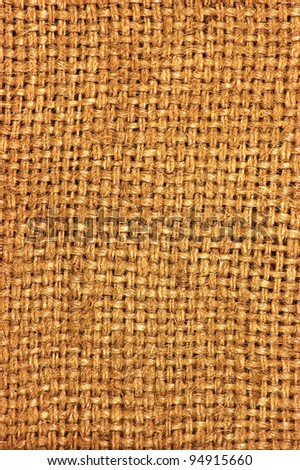 Natural textured burlap sackcloth hessian texture coffee sack, dark country sacking canvas, macro background