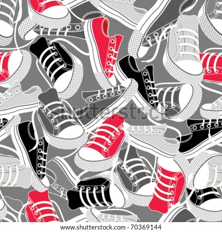 Gumshoes for sport seamless background