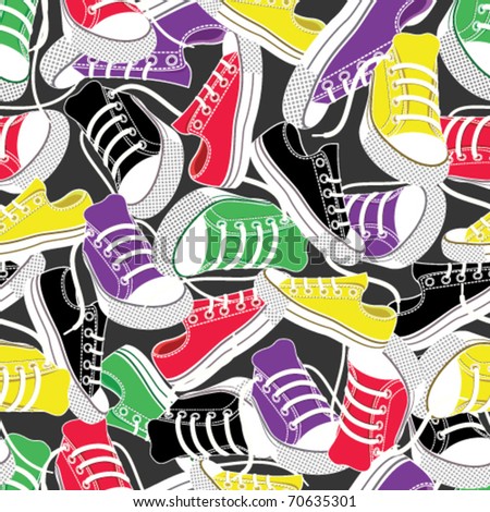 colored gumshoes for sport seamless background