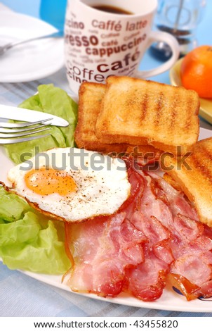 bacon and eggs for english breakfast