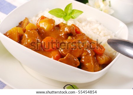 japanese curry rice with meat,carrot,onion and potato