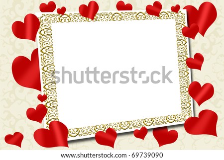 Love Picture Frames on Empty Love Frame With Red Hearts Around Stock Photo 69739090