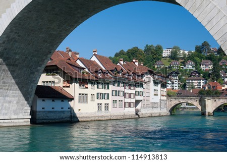 Wonderful view on old town of Bern over the Aare river. GPS information is in the file