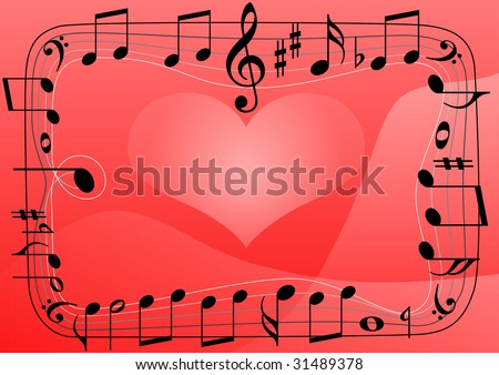 Music love heart. abstract