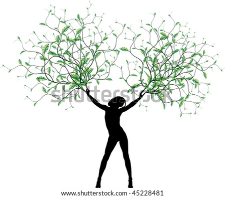 Tree Woman Stock Vector Illustration 45228481 : Shutterstock