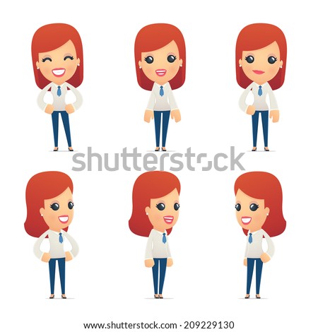 set of reception character in different interactive poses set of reception character in different interactive poses