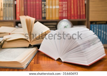 Books of house library.