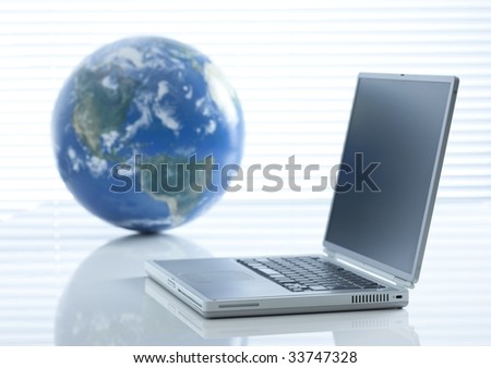 Globe and computer