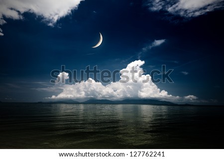 Night Sea And Moon