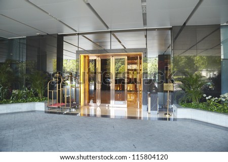 Hotel entrance.