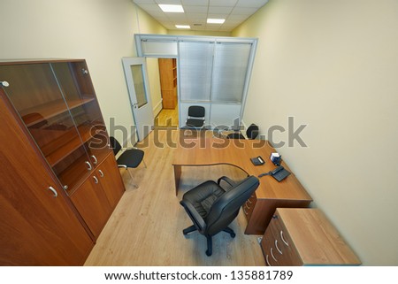Office cabinet with open door