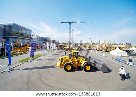 MOSCOW - MAY 29: 13th International Specialized Exhibition of Construction Equipment and Technologies 2012 at the international exhibition center Crocus Expo, May 29, 2012, Moscow, Russia.