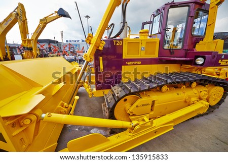 MOSCOW - MAY 29: Bulldozer CHETRA T20 at 13th International Specialized Exhibition of Construction Equipment and Technologies 2012, May 29, 2012, Moscow, Russia.