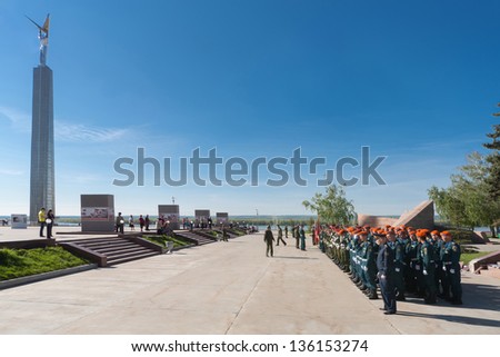 SAMARA - MAY 5: Parade rehearsal before the Day of Victory in the Great Patriotic War on May 5, 2012 in Samara, Russia.