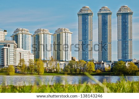 MOSCOW - MAY 2: Apartments complex Sparrow Hills (Vorobyovy Gory), April 4, 2012, Moscow, Russia. This complex was build by Don-stroy - one of leading developing company in Moscow.