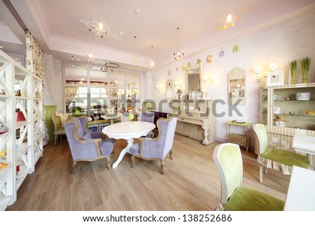 MOSCOW - AUGUST 1: Cozy room in cafe Anderson, on August 1, 2012 in Moscow, Russia. Cafe AnderSon opened August 1, 2012.