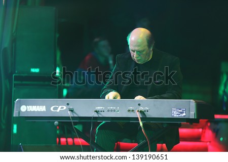 MOSCOW - NOVEMBER 15: Igor Bril play synthesizer at Brilliant Jazz Club concert in Izvestiya Hall, on November 15, 2012 in Moscow, Russia.