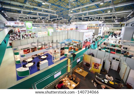 MOSCOW - OCTOBER 11: AgroProdMash - International Trade Fair for Machinery, Equipment and Ingredients for Food Processing Industry, on October 11, 2012 in Moscow, Russia.