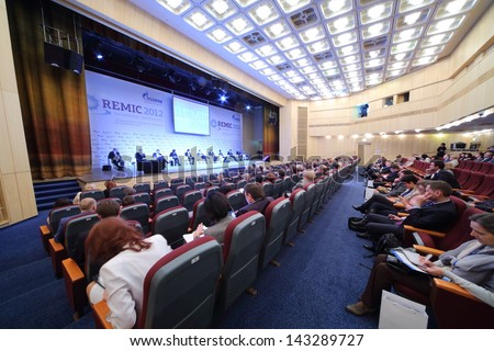 MOSCOW - NOV 21: The auditorium of the International Conference Real Estate Managementin Corporations in the President Hotel, on Nov 21, 2012 in Moscow, Russia
