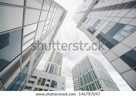 MOSCOW - JANUARY 10: Buildings of residential complex Bogorodskiy, on January 10, 2013 in Moscow, Russia. In residential complex Bogorodskiy 1870 flats total area of 135000 square meters.