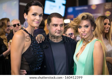 MOSCOW - MAY 25: Singer Slava with friends on Russian Music Award channel RUTV in Crocus City Hall on May 25, 2013 in Moscow, Russia.