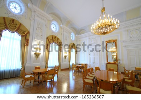 MOSCOW - OCT 10: Living room in the Petroff Palace, on October 10, 2013 in Moscow, Russia. Palace was built in the 18th century