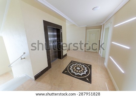 ADLER, RUSSIA - JULY 21, 2014: elevator and a staircase in El Paraiso hotel