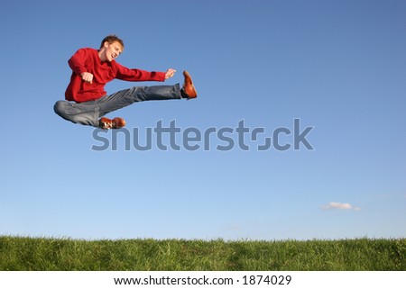 jump figth man