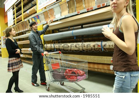 couple in building materials shop