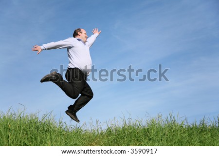 Fat Boy Logo. stock photo : jump fat boy