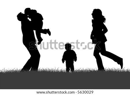 family vector silhouette