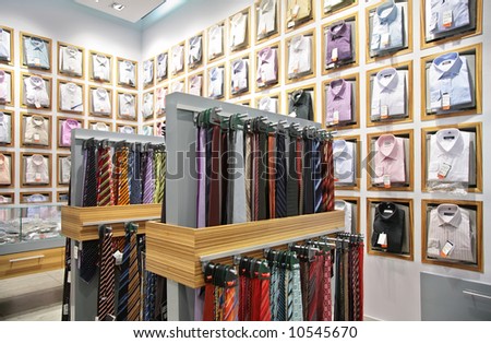 shirts and neckties in shop