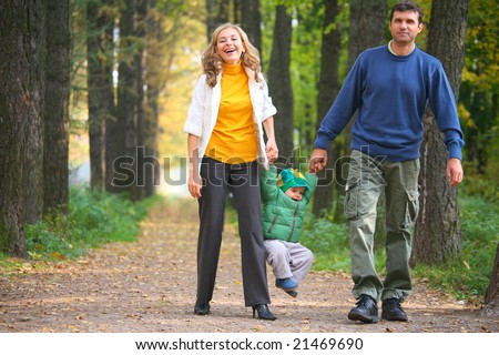 Family on walk