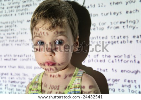 Child an text projection device