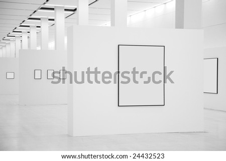 Exhibition hall with frames