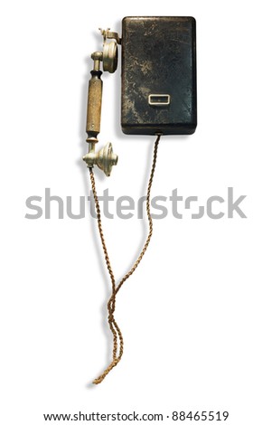 Old-fashioned wall-mounted central battery system telephone