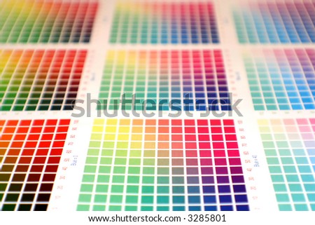 different color charts on white paper - pick your favourite one!