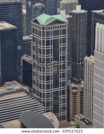 CHICAGO - NOVEMBER 30:  This is 77 West Wacker, world headquarters of United Airlines .  It also served  Continental Airlines until its certificate was merged with United on November 30, 2011. Chicago