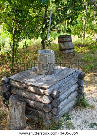 Old draw well in cossack's village.