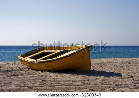 rowing boat. an isolated row boat
