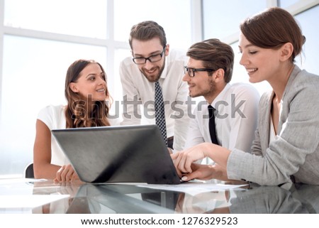 successful business team in the workplace in the office