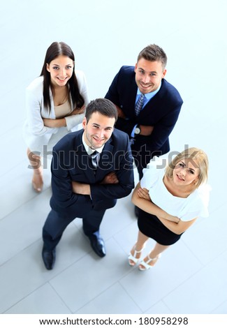 Top view of business people