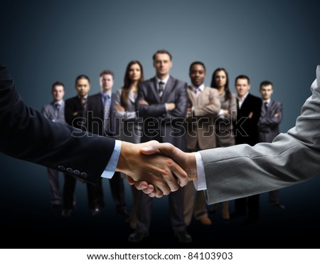 handshake isolated on business background