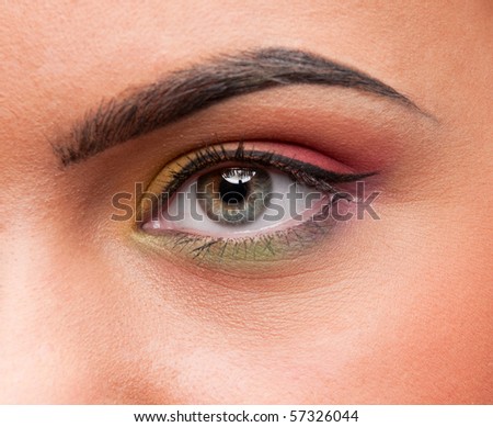Closeup shoot eye color makeup zone
