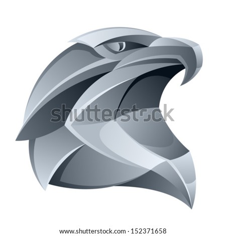 Silver Eagle Head Stock Vector Illustration 152371658 : Shutterstock