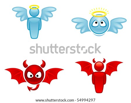 Конкурс " Бог и Дьявол ". - Страница 3 Stock-vector-angel-and-devil-54994297