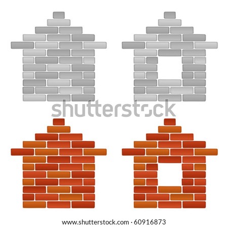 Brick House Stock Vector Illustration 60916873 : Shutterstock