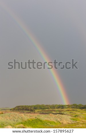 rainbow over the golf course, St Andrews, Fife, Scotland