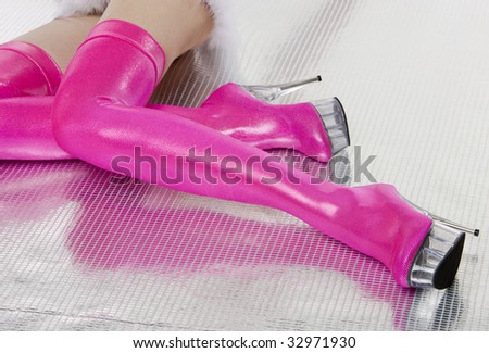 extravagant pink boots